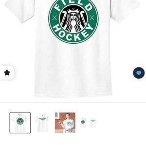 Gildan White and Green Field Hockey Kids Tee